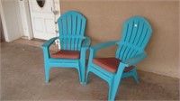 2 Plastic Adirondack Style Chairs
