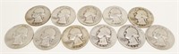 11x 1950's Silver Quarters