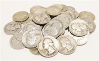 40x 1950's Silver Quarters