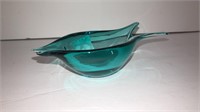 (1) Blue, glass, fish bowl