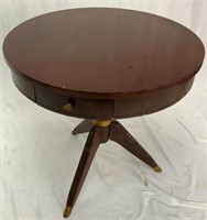 Unusual MCM Drum Table with Tripod Base