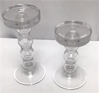 Two Glass Candlesticks