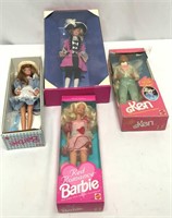 Three Barbie Dolls and Ken (Boxed)