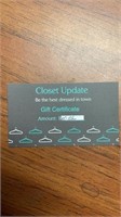 10.00 Closet Update gift certificate