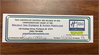 Holiday Inn Express certificate good for one