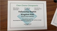 Clear Choice Chiropractic certificate good for