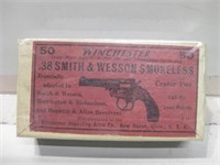 Antique Box Of 50 Winchester .38 Rounds
