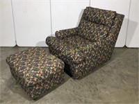 Floral Print Cushion Chair & Ottoman