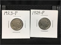 1923 & 24 Buffalo Nickels