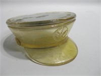 WWII Lady Berkshire Glass Powder Jar Mirrored Lid