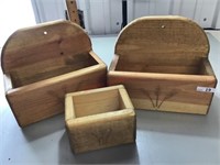 3 wood decorator boxes