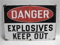 Vintage Metal Explosives Sign 20"x 14"