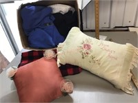 Flannel sheet, decorator pillows, soft goods