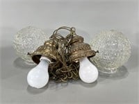 Two Light Hanging Swag Lamp w/Clear Globes