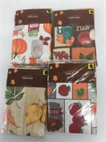 4 New Perfect Harvest Flannel Back Tablecloths