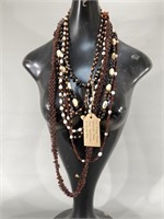 6 Tribal Made African Seed Bead Necklaces