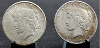 1922-S & 1923-S Peace Silver Dollars