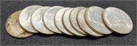 (10) 1964 Silver Kennedy Half Dollars