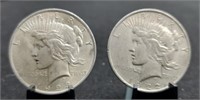 1922-D & 1923 Peace Silver Dollars