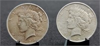 1923-D & 1924 Peace Silver Dollars
