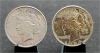1922-D & 1934 Peace Silver Dollars
