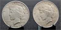 1922 & 1924 Peace Silver Dollars