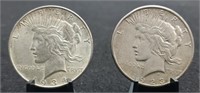 1923-S & 1934-D Peace Silver Dollars
