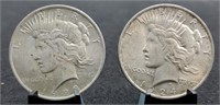 1923 & 1924 Peace Silver  Dollars