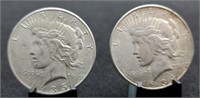 1934-D & 1935 Peace Silver  Dollars