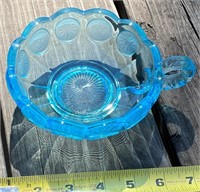 5" Blue Fostoria Glass Nappy