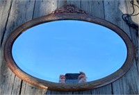 27" Oak Oval Wall Mirror