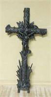 Large French Cast Iron Crucifix.