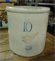 Red Wing Ten Gallon Stoneware Handled Crock.