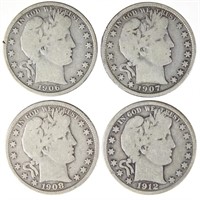 Barber Half Dollars (4)