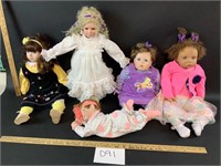 Lot of 5 dolls-see description