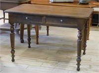 Louis Philippe Style Oak Writing or Work Table.