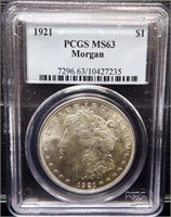 1921 PCGS MS63 Morgan Silver Dollar