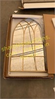 Pointed arch windowpane mirror