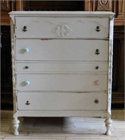 American Depression Era Painted Tall Chest.