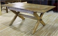 Rustic Oak X Form Trestle Table.