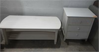 White 3 Drawer Nightstand & Coffee Table K13B