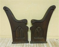 American Gothic Revival Church Pew Ends.