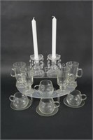 Glass Coffee & Saucer Set, Candle Sticks
