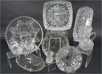 Pressed Glass Serving Platters, Relish Trays