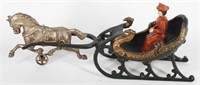 Cast Iron Victorian Style Horse & Lady Sleigh
