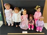 Lot of 6 large dolls-see description