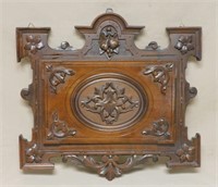 French Acanthus Carved Walnut Letter Rack.