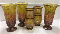 Five Glass Mosaic Vases M14C