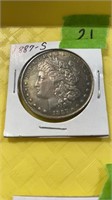 1887s Morgan silver dollar