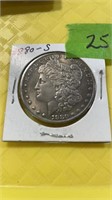 1880 S Morgan silver dollar